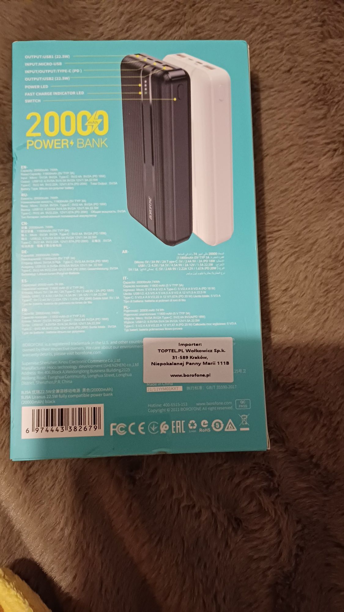 Powerbank Borofone 20000