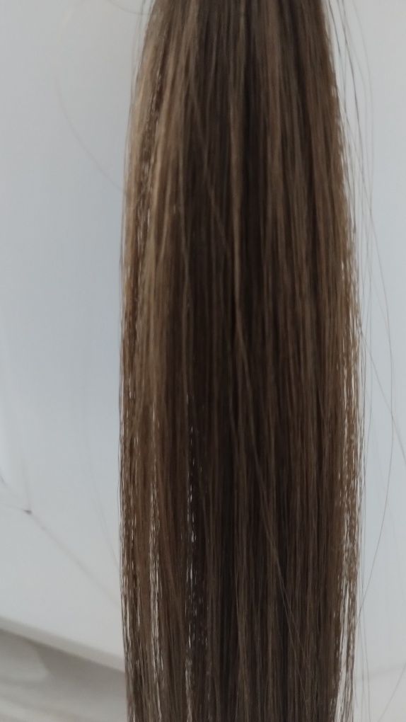 Włosy clip in brąz 8 taśm 200 g 60 cm