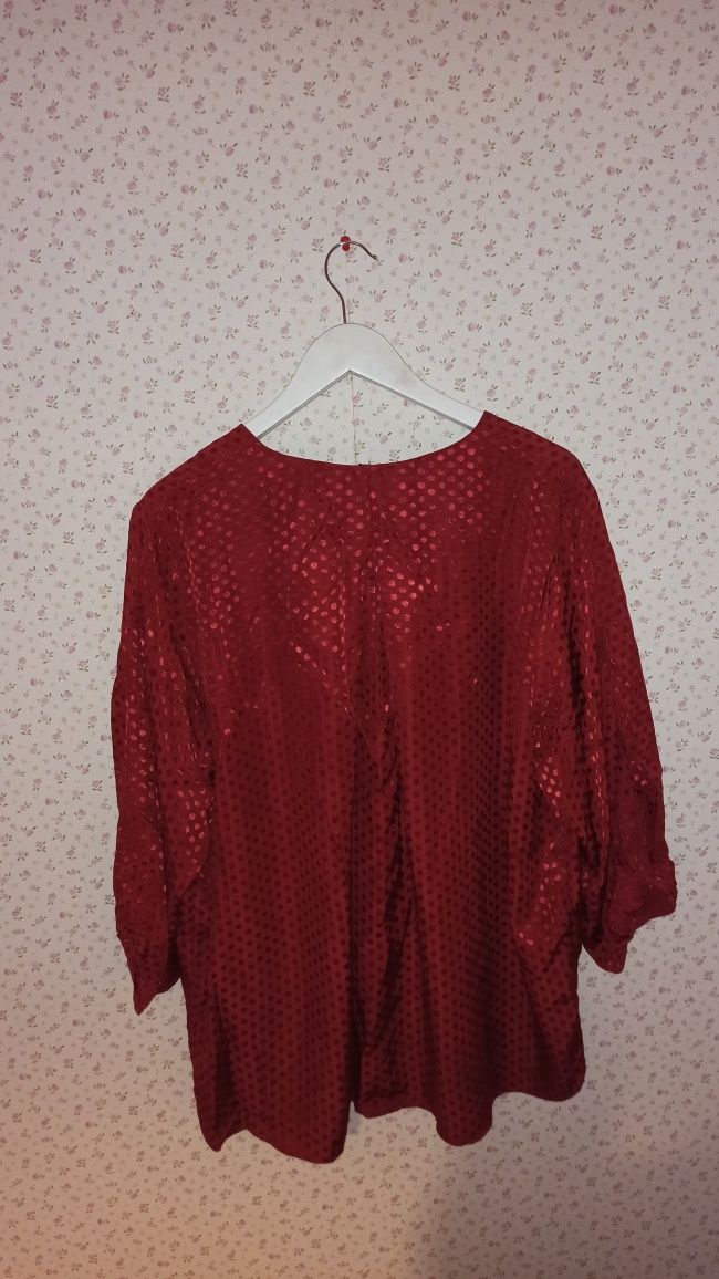 Bluzka 50 kappahl czerwona kropki koszula groszki