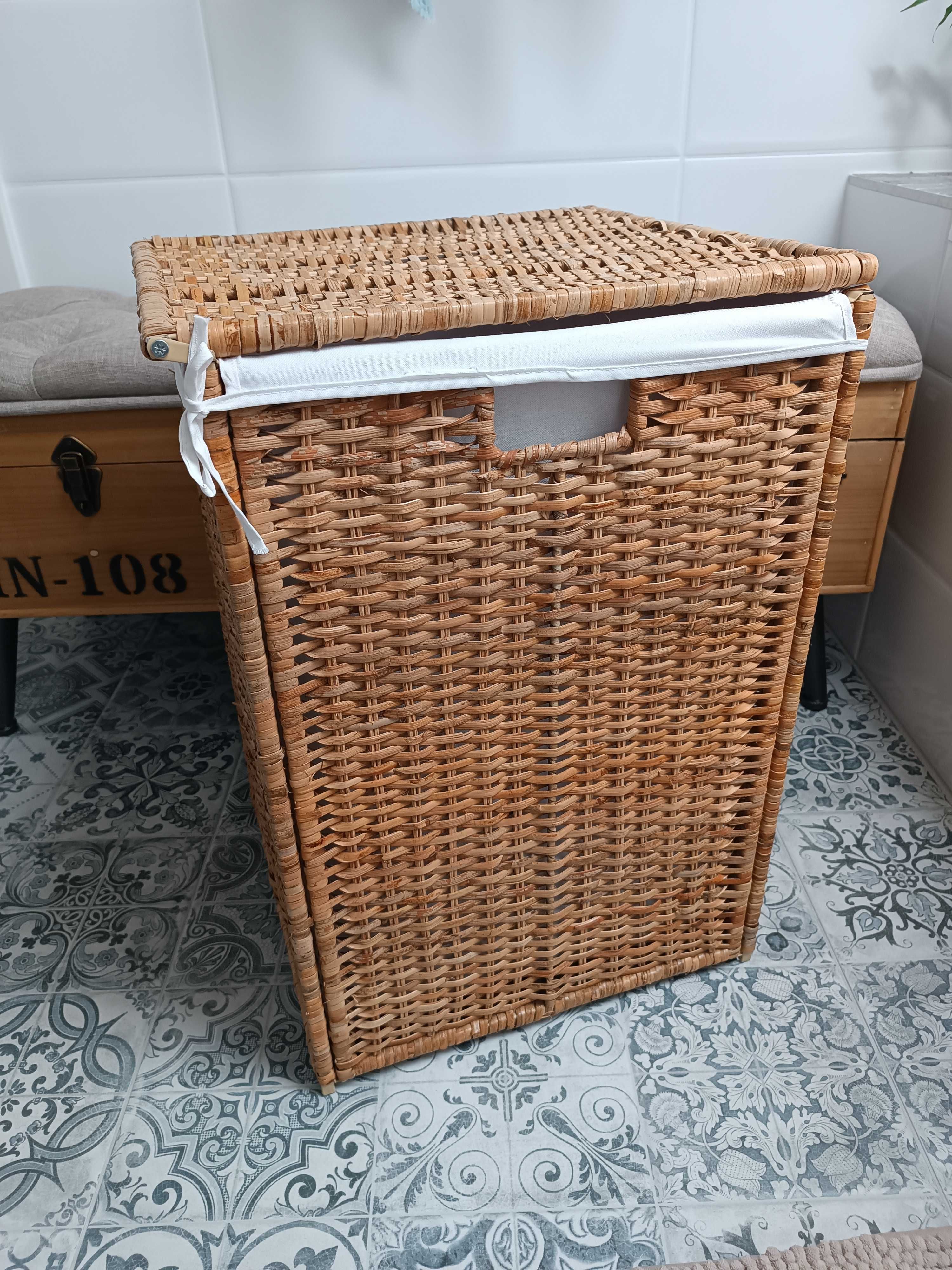 Kosz bieliźniany rattanowy Ikea, model Branas