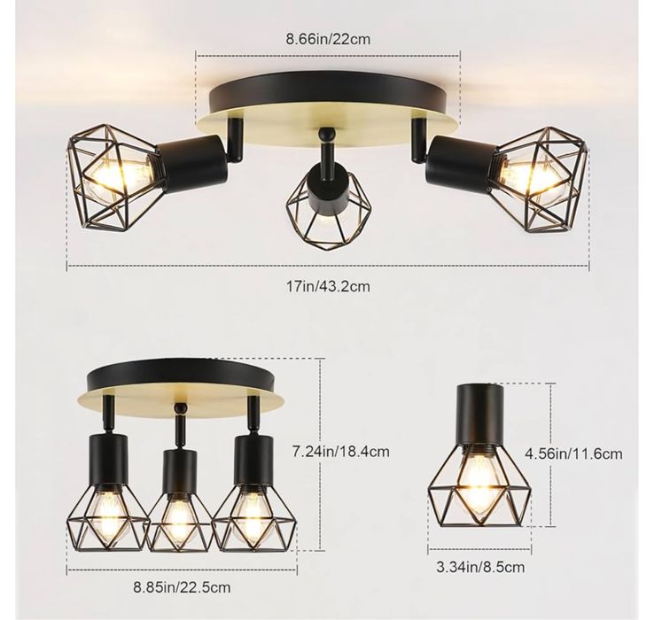 Żyrandol Lampa Sufitowa Vintage Retro Industrial