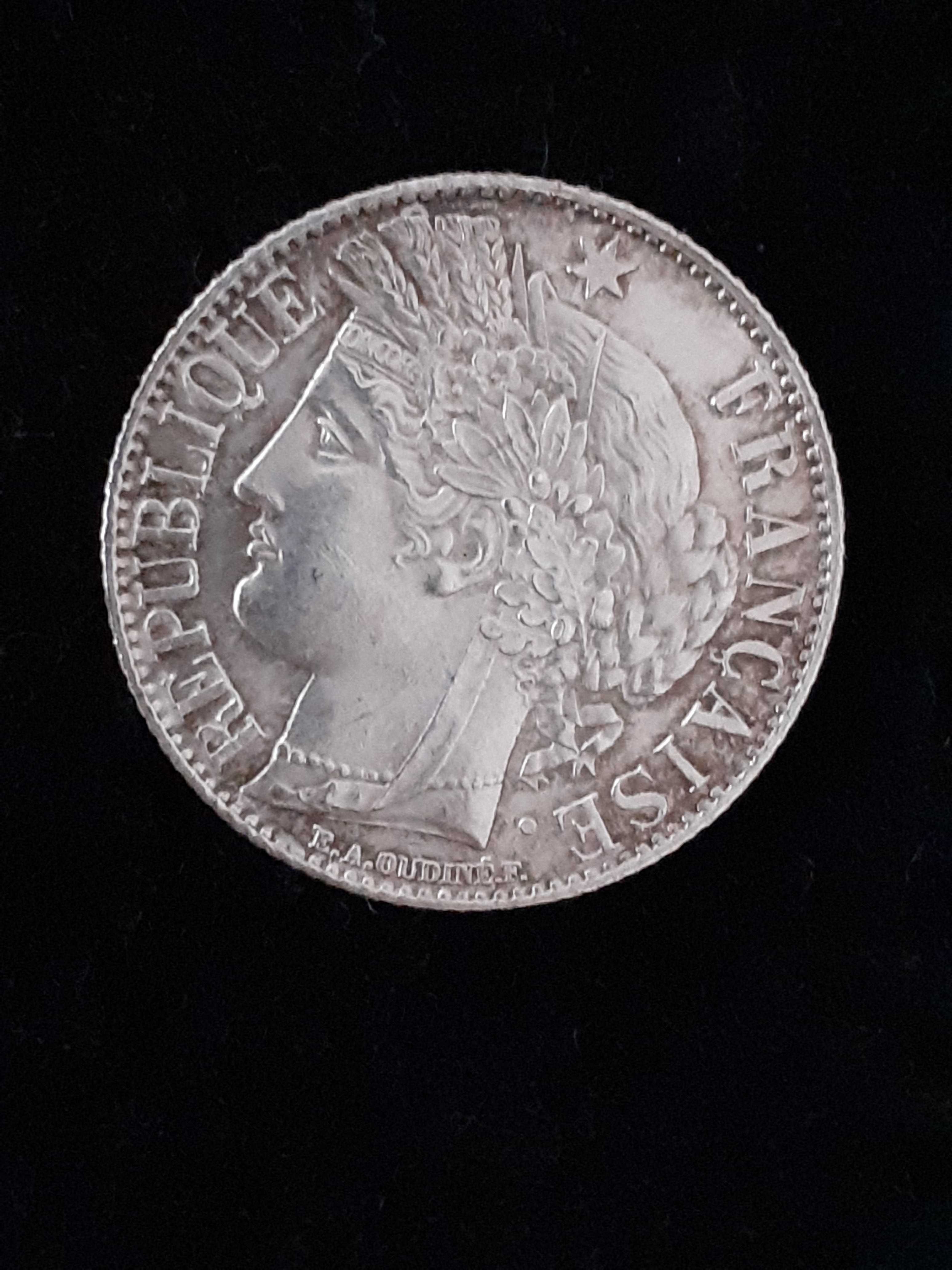 2,50 escudos de 1964 rara- 1 Franc francês de 1888 bonita patine