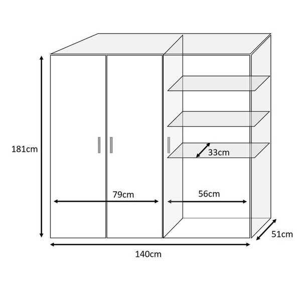 Biała szafa trzydrzwiowa IKEA Dombas