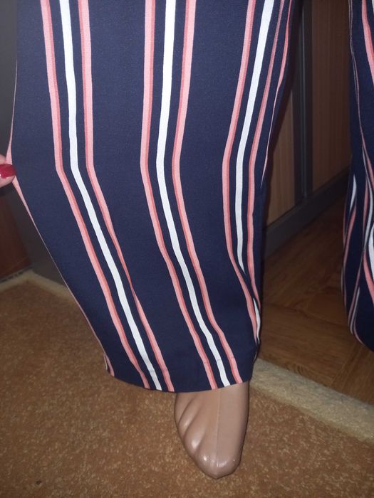 Летние широкие брюки в полоску, размер 18 - ХL - 52