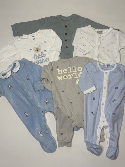 Пакет одягу для хлопчика 62см, чоловічок Next 62см, ромпер Next