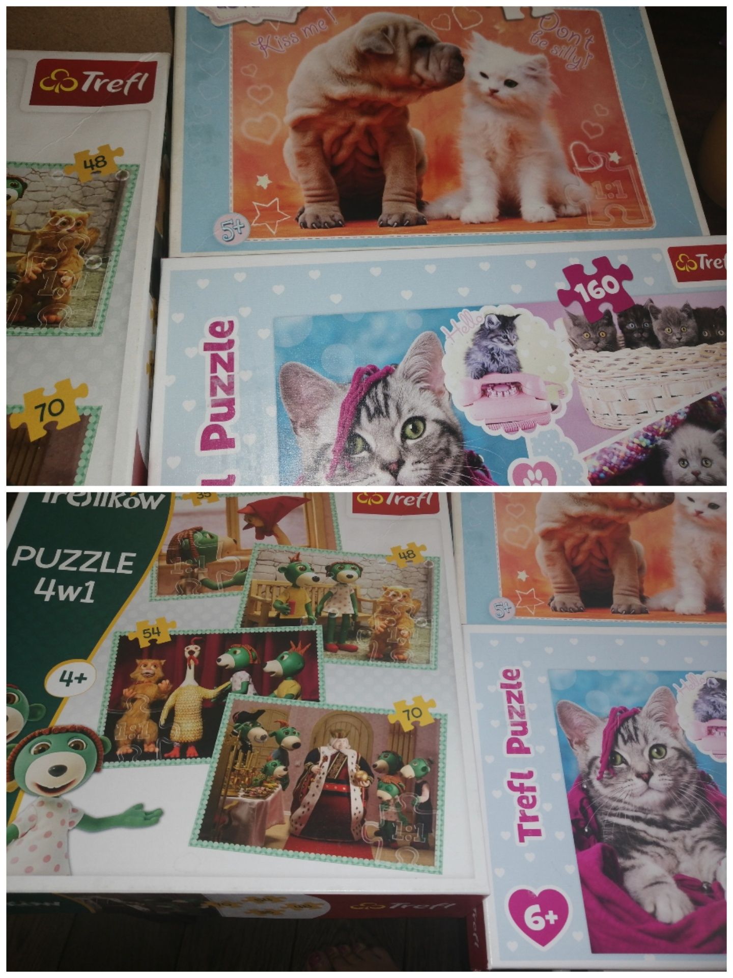 Puzzle 2+1 gratis, Trefliki 207el. Kotki 160 el