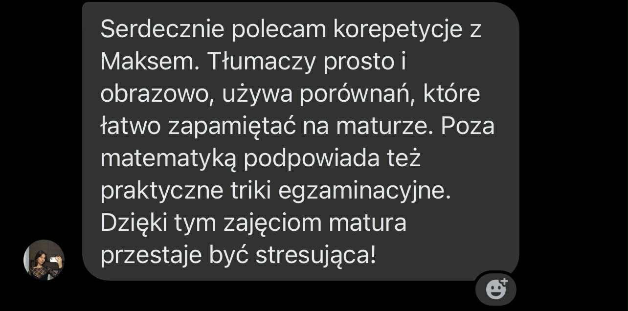 | KOREPETYCJE Z MATEMATYKI | -  start wrzesień, rok 2025/26