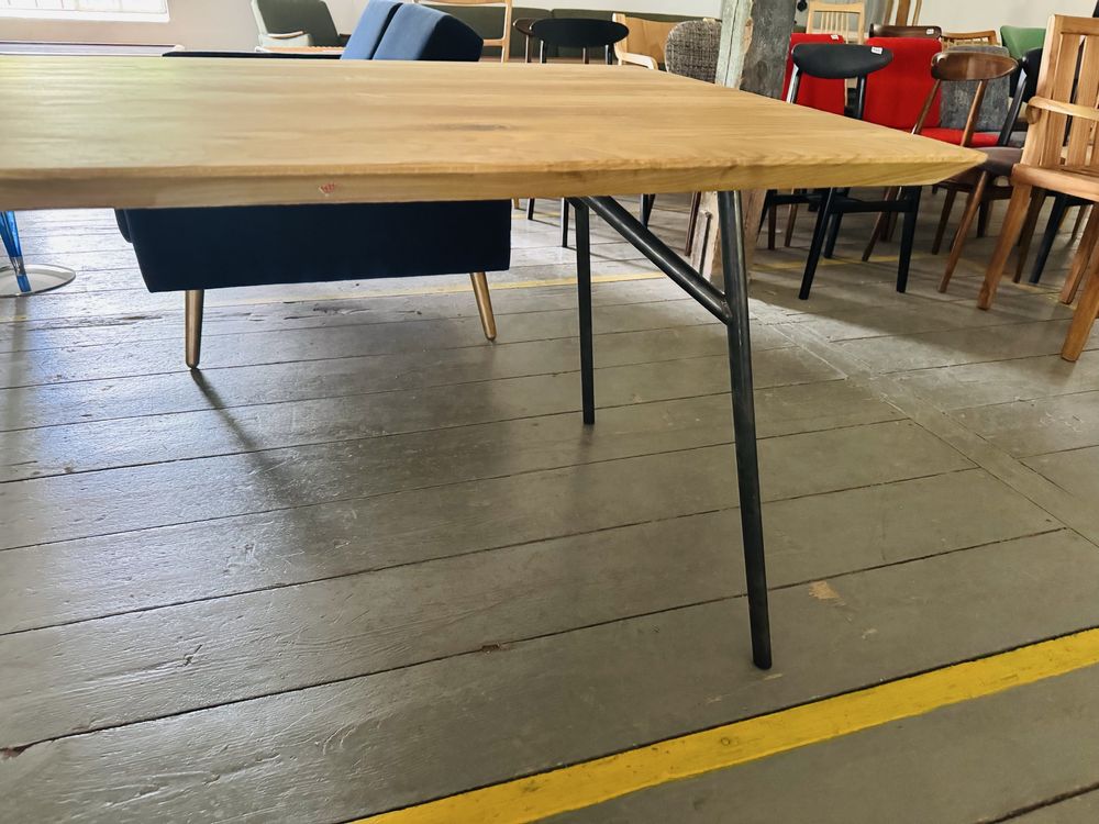 Skandynwski, industrialny stół dębowy 200cm x 90cm, jak nowy,design