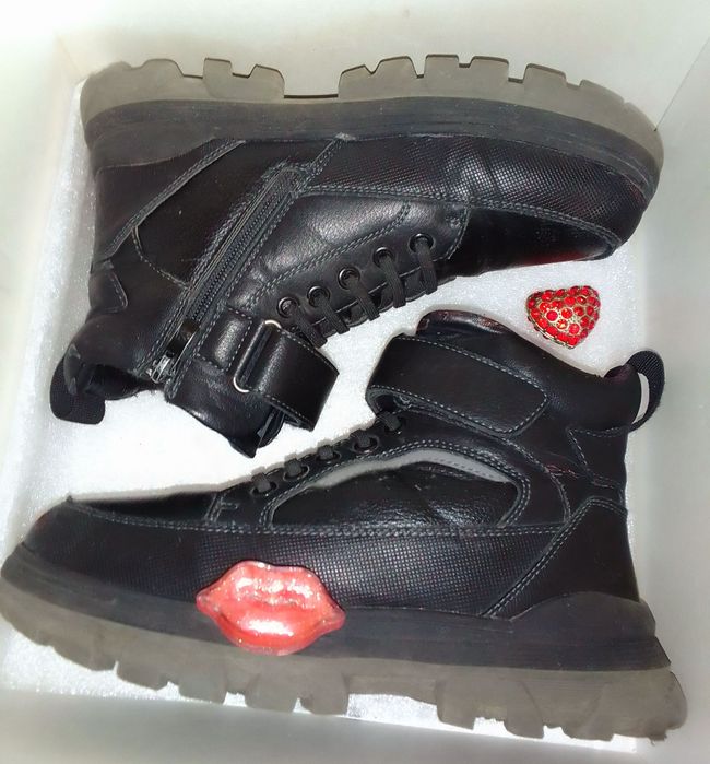 Кожаные зимние ботинки Clarks. Made in Poland. Размер 35 (22 см).