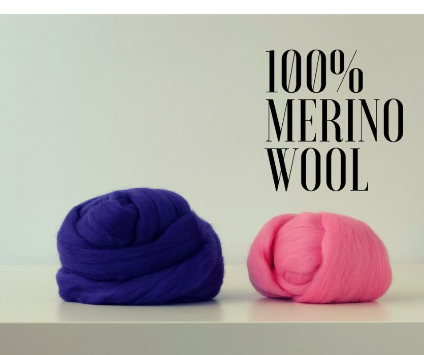 Szal 100% Wełna Merino Merynos Handmade (czesankowa)