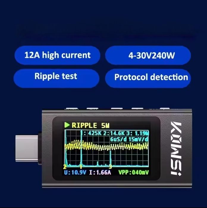 KWS X1 Cyfrowy Woltomierz 4-30V 0-12A, Wykrywanie, Wyzwalanie