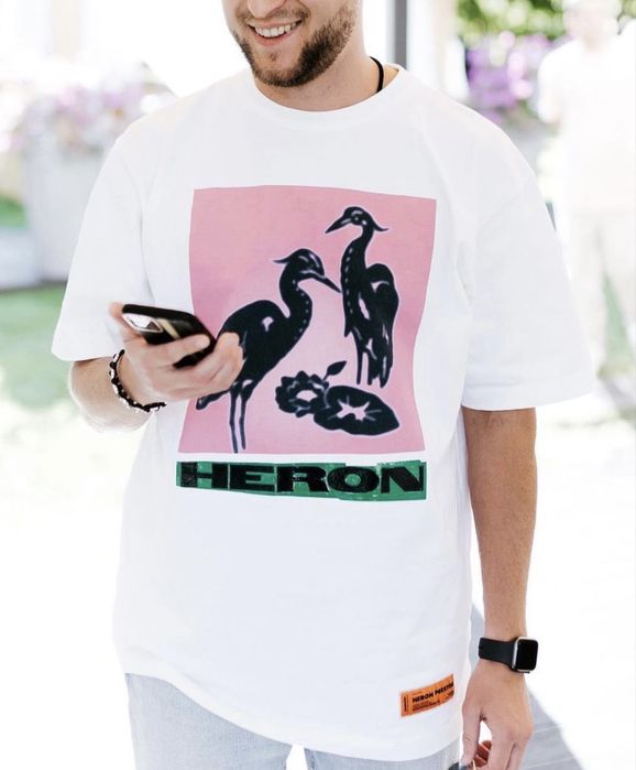 ‼️Оригиналоная белая футболка Heron Preston размер S/M