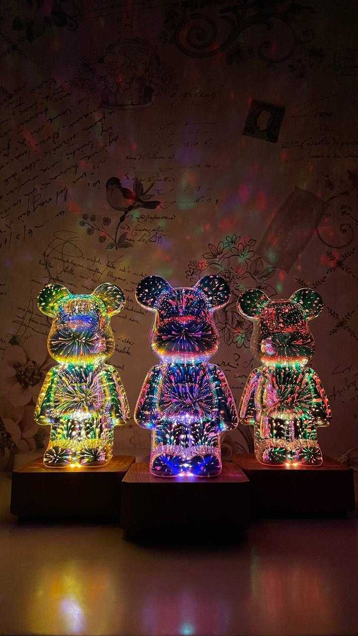 3D Ведмідь Нічник, Bearbrick, 3D bear fireworks ОПТ/ДРОП