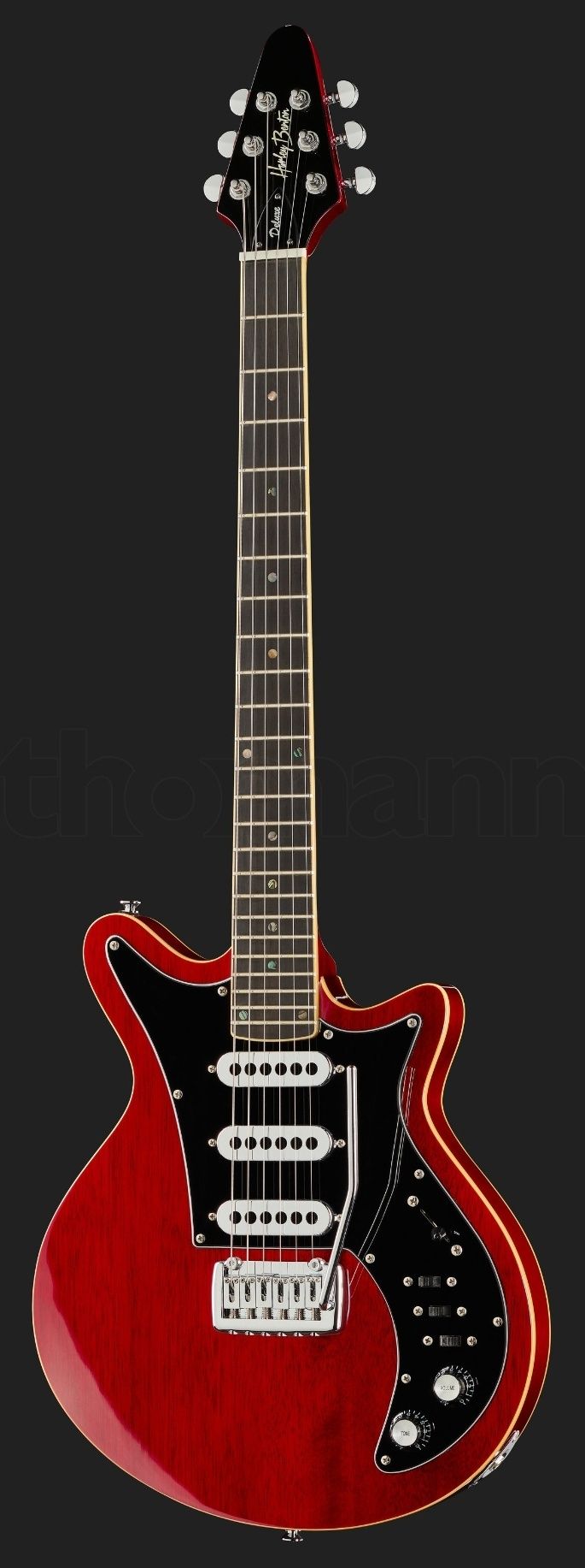 Harley Benton BM-75 Trans Red Deluxe Series (ustawiony)