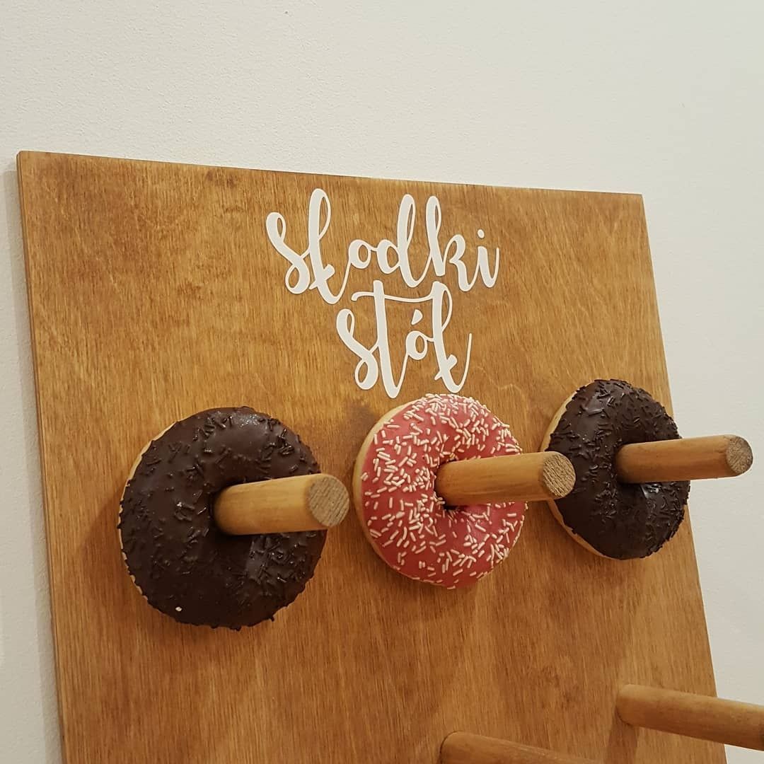 Ścianka na donuty, 17 kolorów, stojak na pączki, słodki stół.