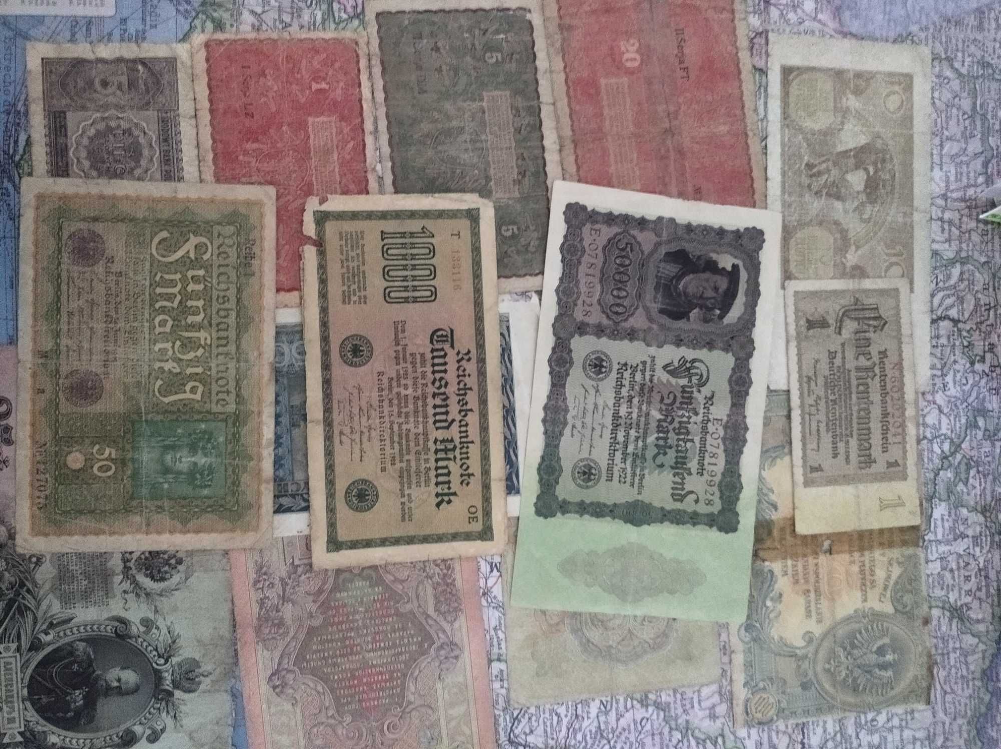 Banknoty Polska,Rosja,Niemcy-z okresu przedwojennego-14 szt.