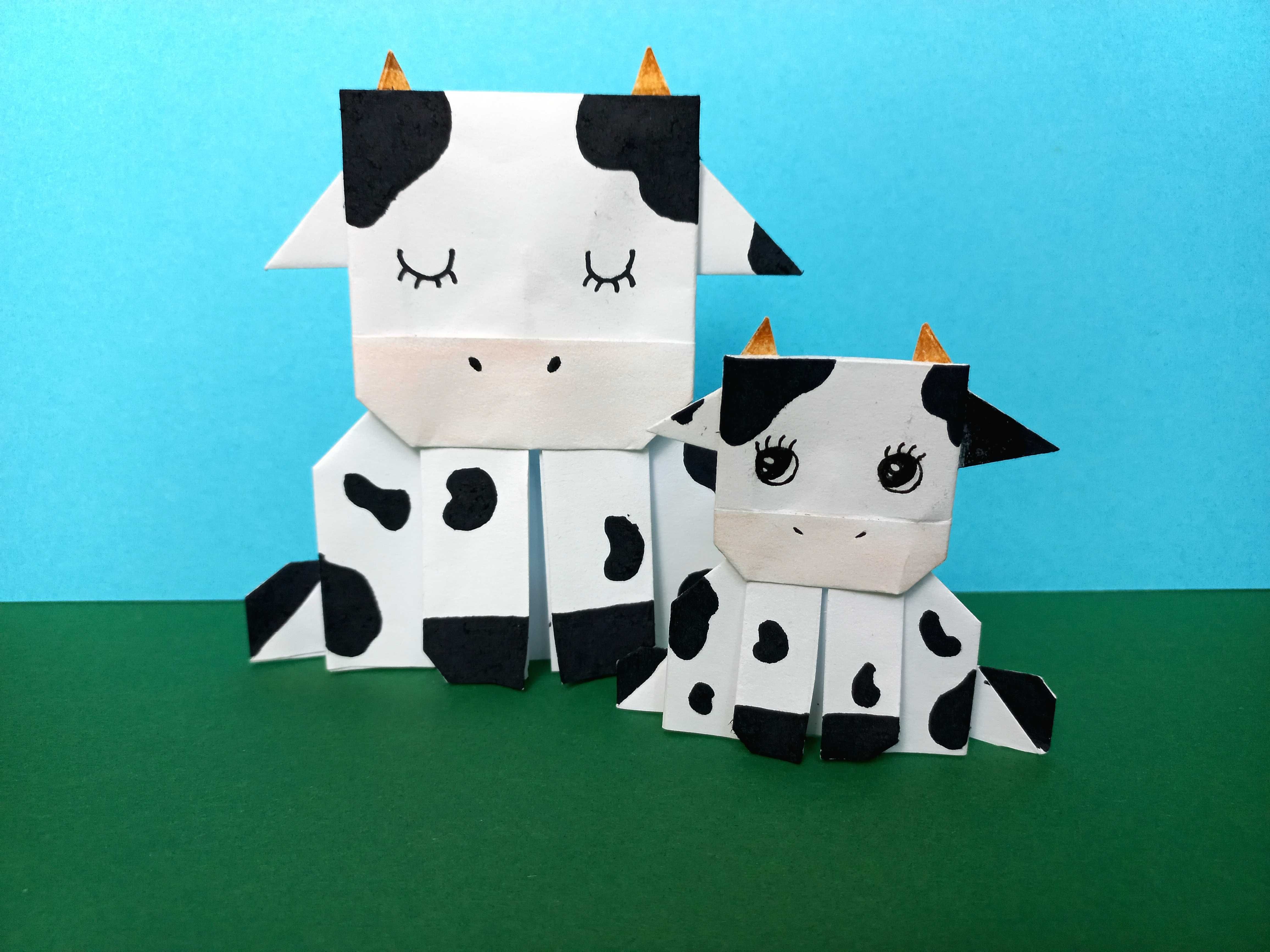 Origami krowy z papieru