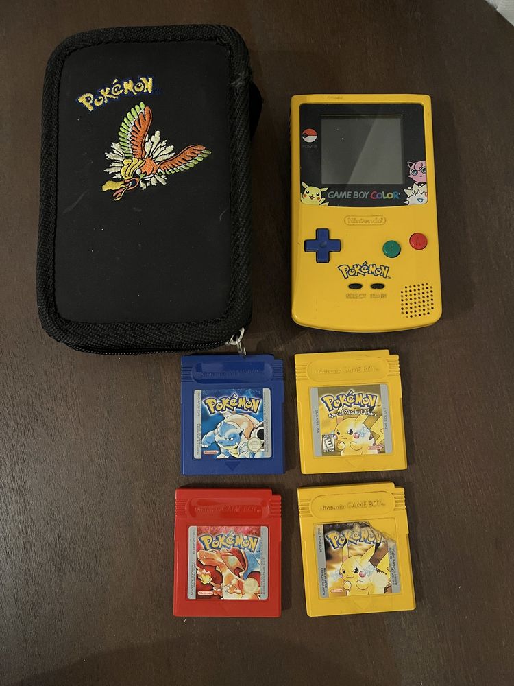 Zestaw Pokemon Game Boy Color Red Yellow Blue GBC GBA ori