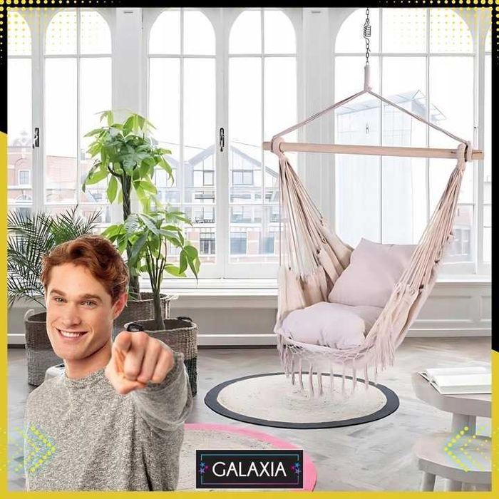 KRZESŁO BRAZYLIJSKIE Fotel Wiszący Huśtawka Hamak Ogrodowy Balkon BOHO