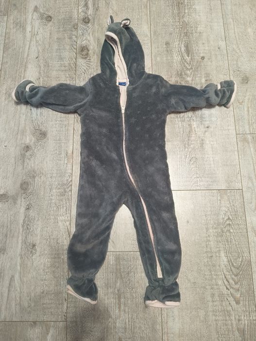Pajac zimowy, kombinezon pluszowy rozmiar 86