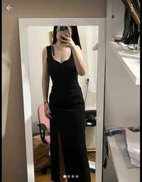 długa czarna sukienka S