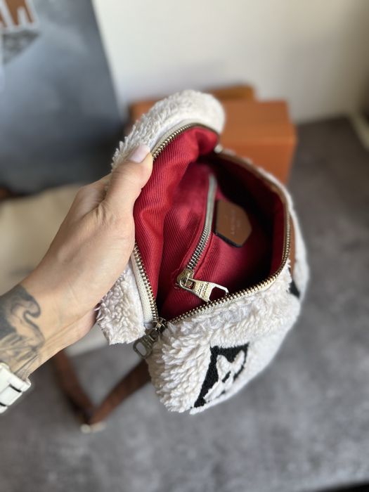 Бананка сумка жіноча луі вітон louis vuitton teddy меховая женская