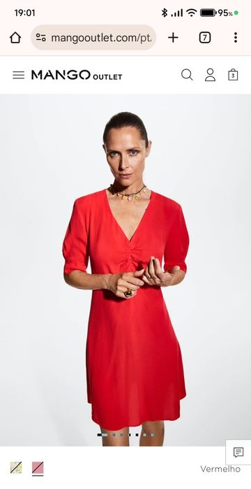 Vestido vermelho mango