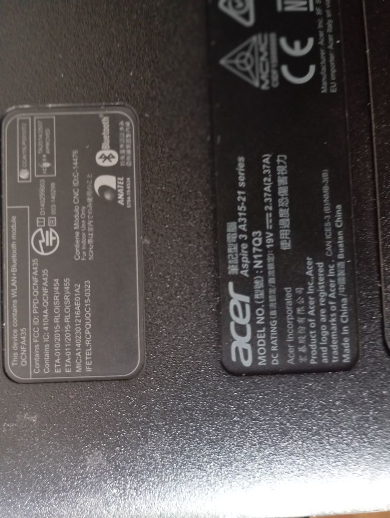 Notebook Acer aspire A315