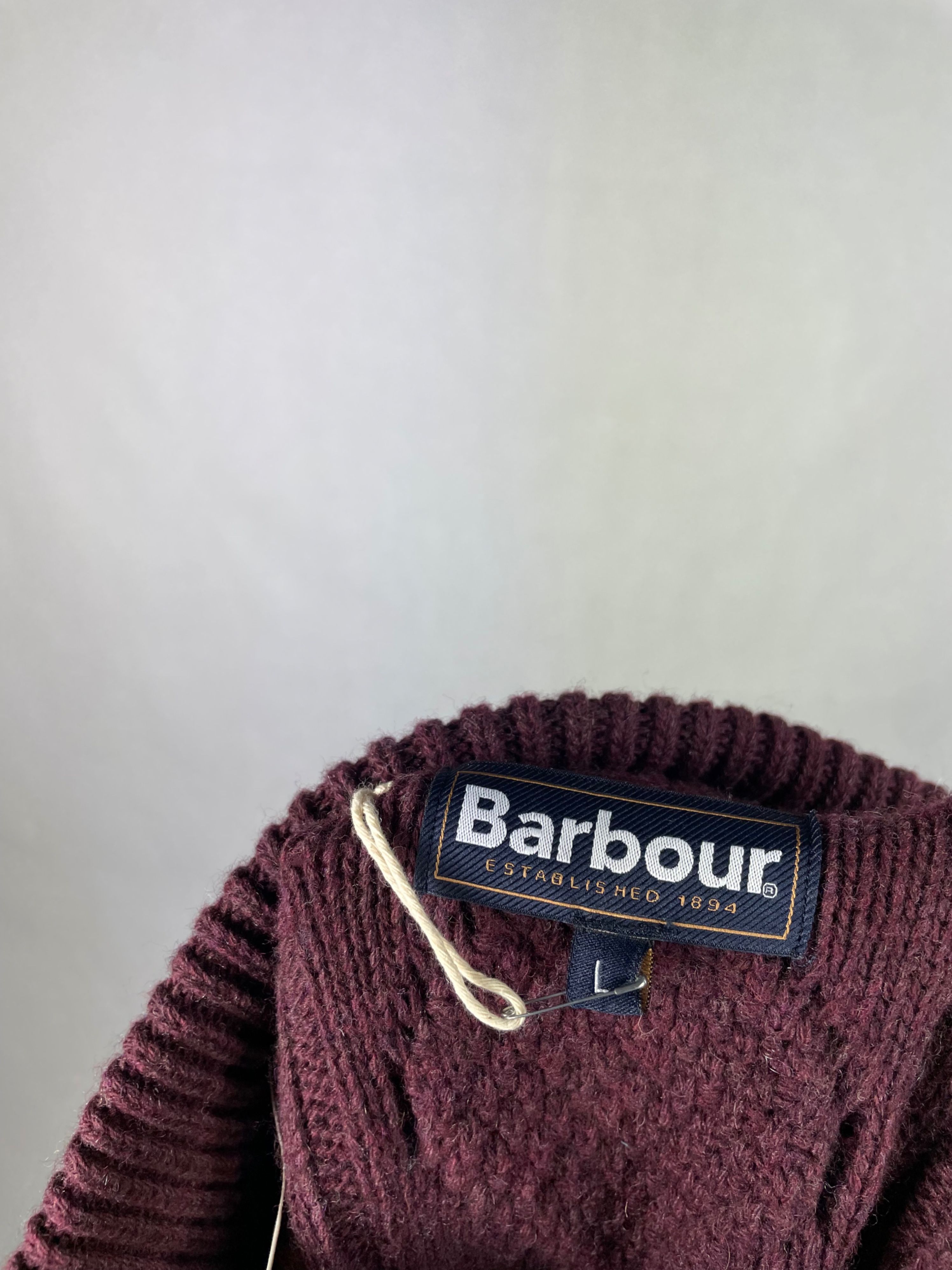 Barbour wełniany sweter cable knit nowy z metką