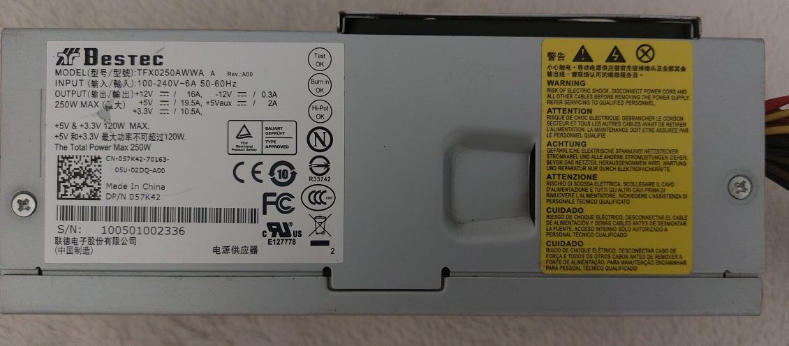 Zasilacz komputerowy Bestec TFX0250AWWA