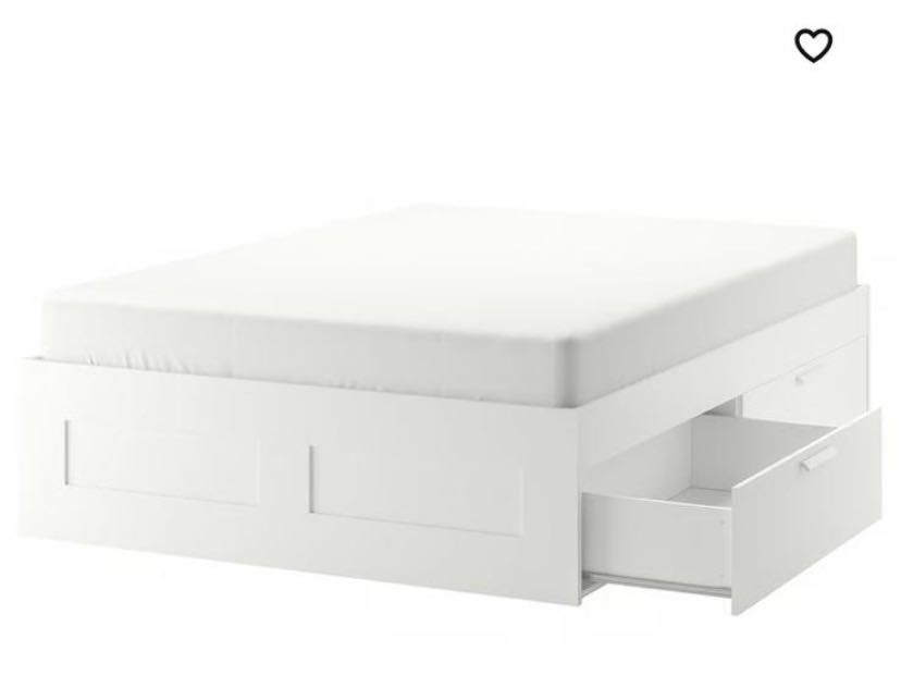 Cama BRIMNES 140x200cm, com estrado lonset e cabeceira