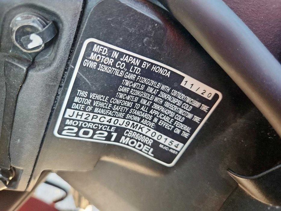 2021 HONDA CBR600 RR