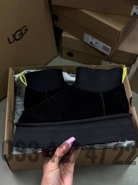 Жіночі UGG на Платформі CLASSIC MINI DIPPER Black Ugg