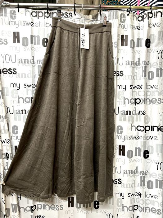 Брюки трикотажные, вязанные палаццо, на резинке