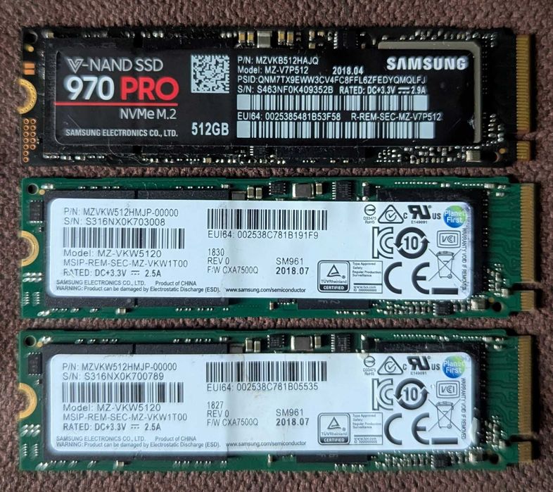 SSD M2 NVME Pcie 3.0/4.0. (256-512-1TB)
