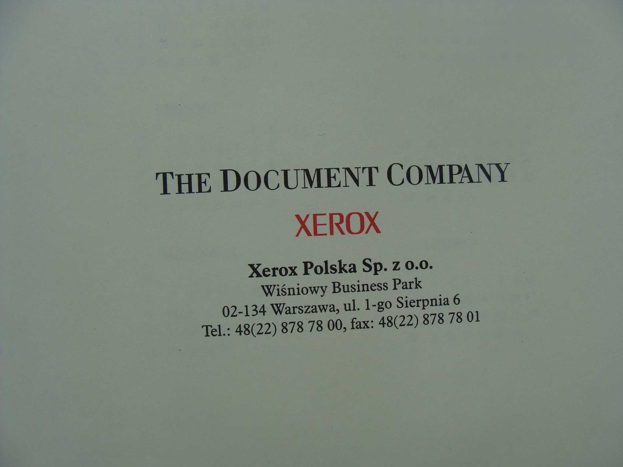 Terminarz/kalendarz Xerox 2001 rok czysty (P)