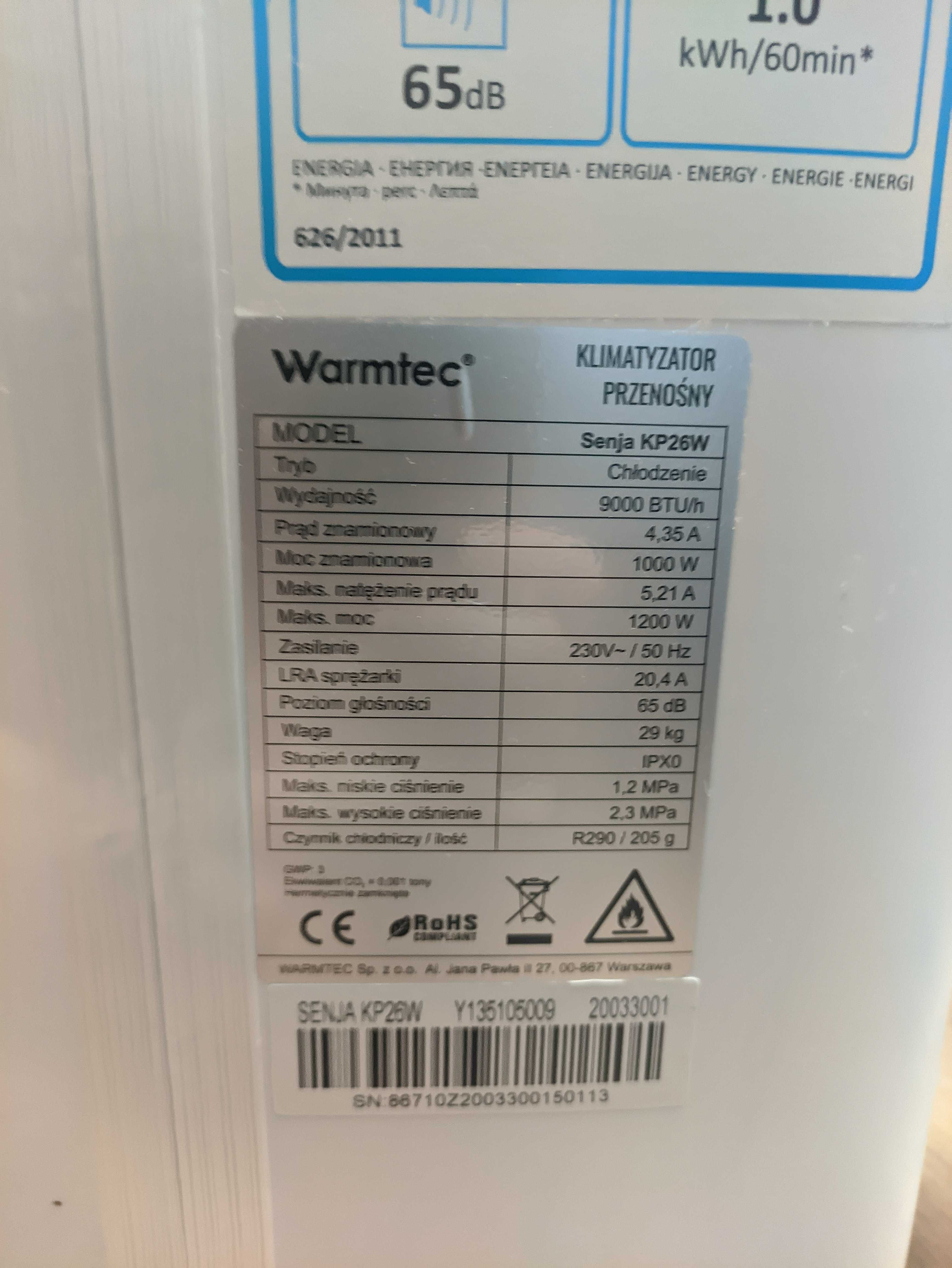 Klimatyzator Warmtec Senja Kp26w + Adapter Termoblock UP okno dachowe