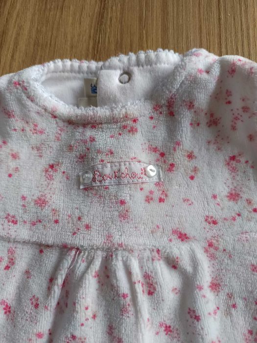 Welurowy śpioch dla dziewczynki 3 mies. rozmiar 62-68