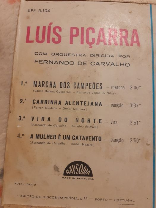 Hino do Benfica, disco de Vinil  para colecionador Marcha dos Campeões