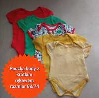 Paczka body z krótkim rękawem 68-74