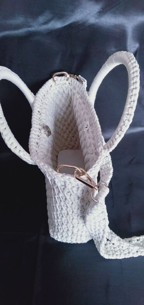 Torebka damska listonoszka ze sznurka handmade