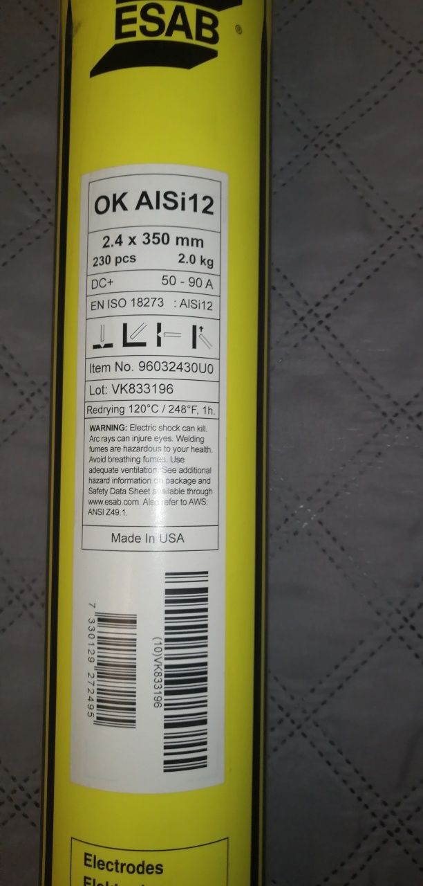 AlSi12 elektrody do aluminium fi 2,4 mm