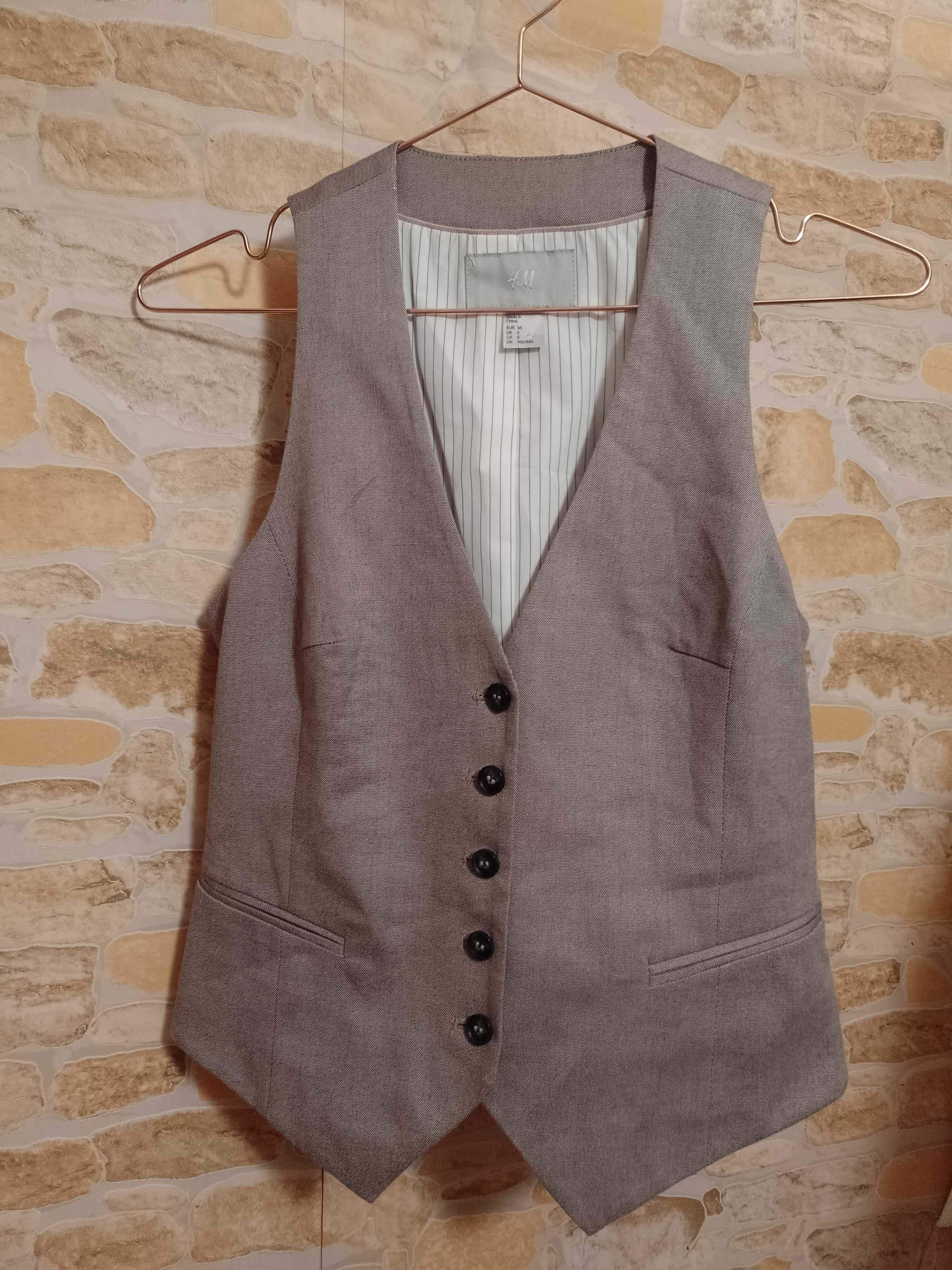 (36/S) H&M/ Biznesowa kamizelka garniturowa z Londynu