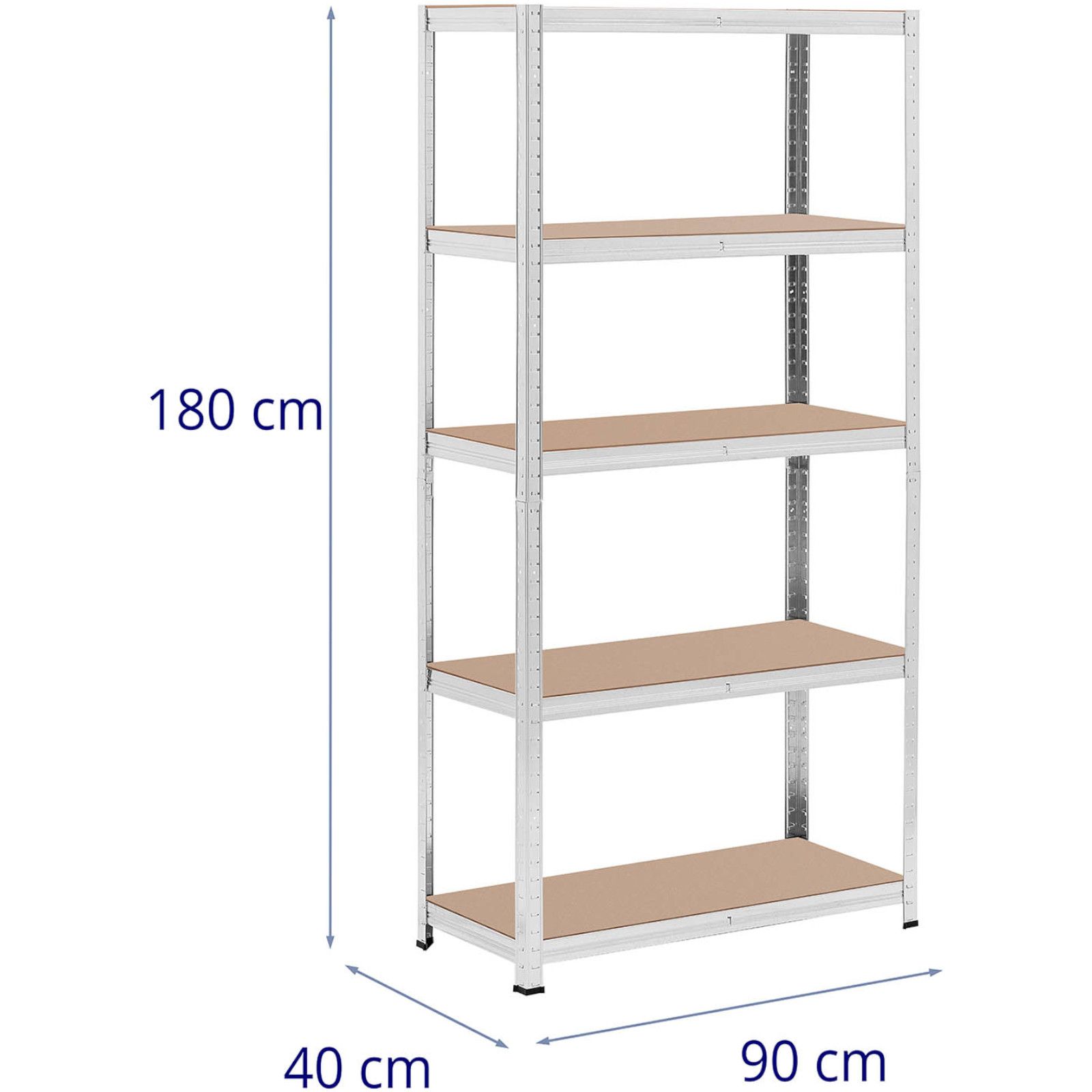 Regał magazynowy metalowy 5 półek 875 kg 90 x 40 x 180 cm szary 2 szt.