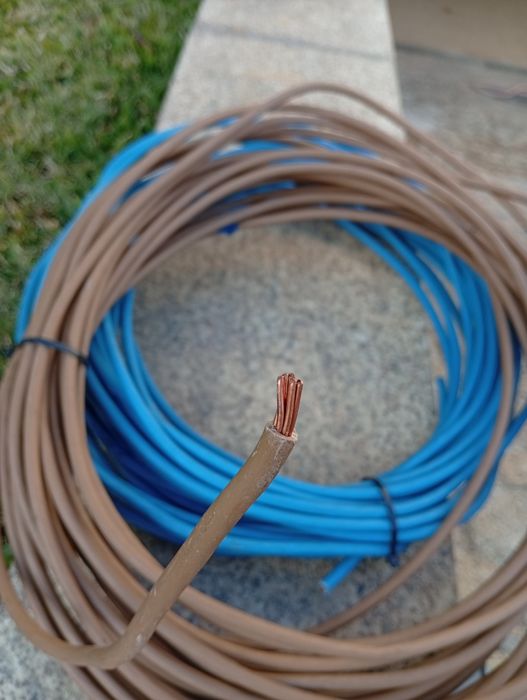 2 cabos cobre 10mm rígido multifilar 20m