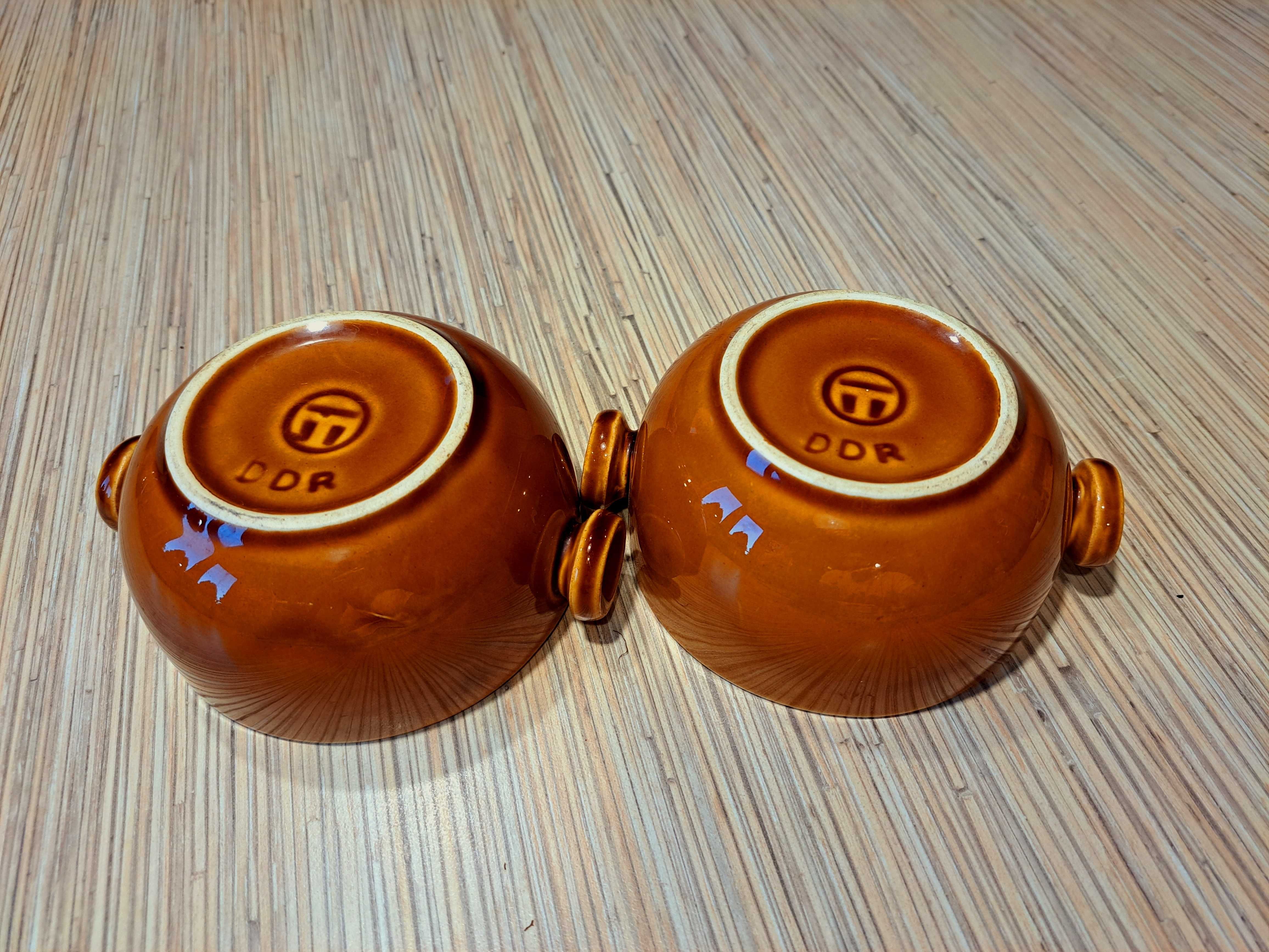 VINTAGE okres PRL dwie ceramiczne miski tygielki lata70 Niemcy DDR NRD