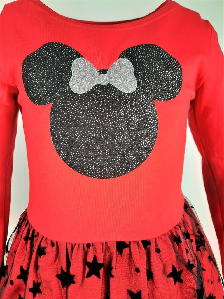 Bawełniana sukienka z tiulem dla dziewczynki Minnie 86cm