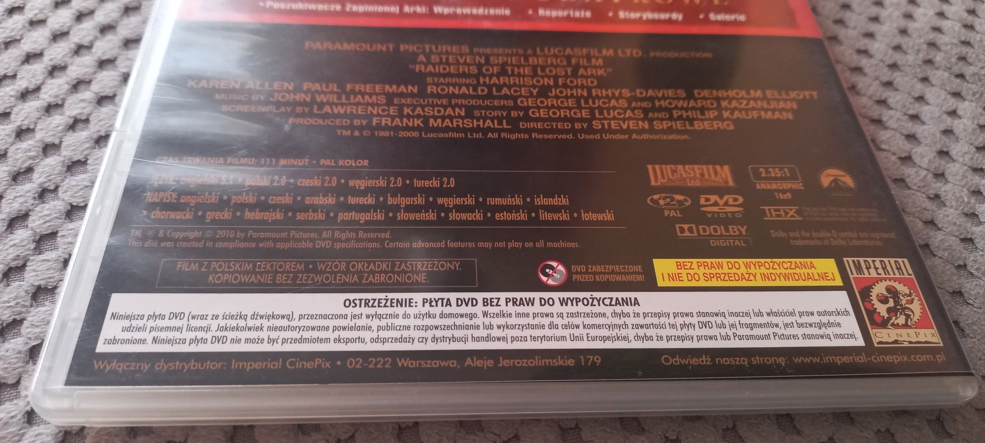 Indiana Jones i poszukiwacze zaginionej arki dvd