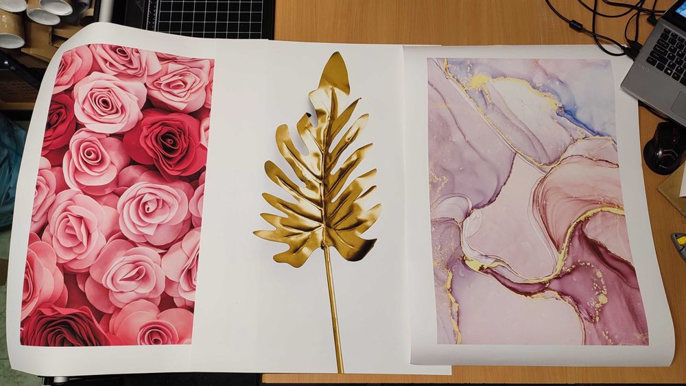 Zestaw komplet 3 plakatów 50x70 różowe złote marmur do ramki OUTLET