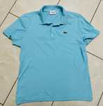 Lacoste markowa koszulka polo, jak nowa XL/M uniseks bawełna turkus